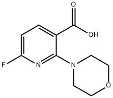 6-Fluoro-2-(Morpholin-1-yl)nicotinic acid Struktur