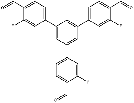 1,3,5-tris(3-fluoro-4-formylphenyl)benzene Struktur