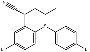 (R)-2-(5-bromo-2-((4-bromophenyl)thio)phenyl)pentanenitrile 结构式