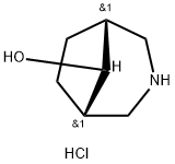 EXO-3-AZABICYCLO[3.2.1]OCTAN-8-OL HYDROCHLORIDE 结构式