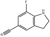 7-氟吲哚啉-5-甲腈, 2092093-99-5, 结构式