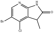2H-Pyrrolo[2,3-b]pyridin-2-one, 5-bromo-4-chloro-1,3-dihydro-3-methyl- 结构式