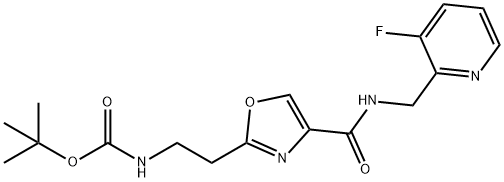 (2-(4-(((3-氟吡啶-2-基)甲基)氨基甲酰基)噁唑-2-基)乙基)氨基甲酸叔丁酯,2095671-83-1,结构式