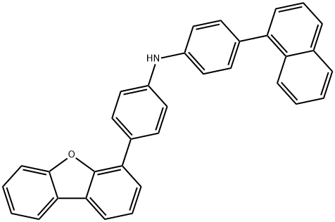 4-(4-二苯并呋喃)-N-[4-(1-萘基)苯基]-苯胺 结构式