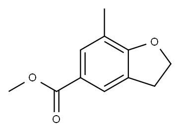 5-Benzofurancarboxylic acid, 2,3-dihydro-7-methyl-, methyl ester,2112734-09-3,结构式