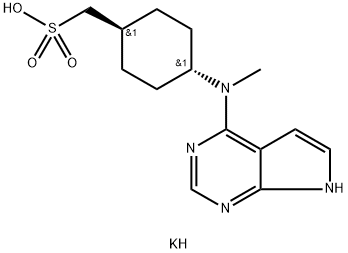 (反式-4-(甲基(7H-吡咯并[2,3-D]嘧啶-4-基)氨基)环己基)甲基磺酸钾, 2124221-14-1, 结构式