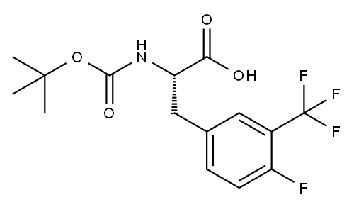 (S)-2-((叔-丁氧羰基)氨基)-3-(4-氟-3-(三氟甲基)苯基)丙酸 结构式