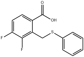 3,4-difluoro-2-((phenylthio)methyl)benzoic acid Structure