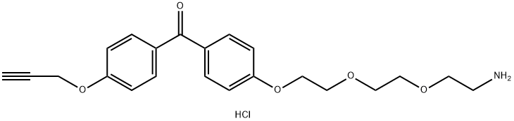 (4-(2-(2-(2-Aminoethoxy)ethoxy)ethoxy)phenyl)(4-(prop-2-yn-1-yloxy)phenyl)methanone hydrochloride Struktur