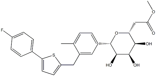 ((2R,3S,4R,5R,6S)-6-(3-((5-(4-fluorophenyl)thiophen-2-yl) methyl)-4-methylphenyl)-3,4,5-trihydroxytetrahydro- 2H-pyran-2-yl)methyl acetate