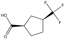 cis-3-(trifluoromethyl)cyclopentane-1-carboxylic acid 结构式