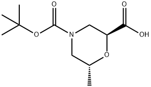(2S,6R)-4-(tert-butoxycarbonyl)-6-methylmorpholine-2-carboxylic acid Structure