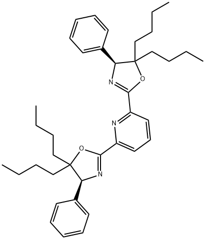 2,6-双[(4S)-5,5-二丁基-4,5-二氢-4-苯基-2-恶唑基]吡啶 结构式