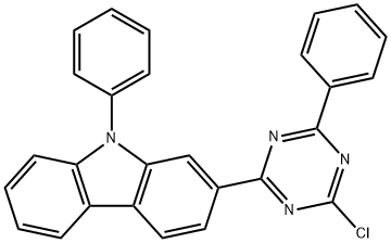 2-(4-chloro-6-phenyl-1,3,5-triazin-2-yl)-9-phenyl-9H-carbazole Struktur
