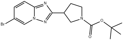 叔-丁基 3-(6-溴-[1,2,4]三唑并[1,5-A]吡啶-2-基)吡咯烷-1-甲酸基酯,2177264-17-2,结构式