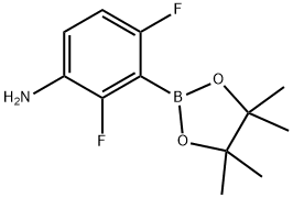 2,4-difluoro-3-(4,4,5,5-tetramethyl-1,3,2-dioxaborolan-2-yl)benzenamine Struktur
