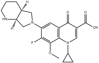 1-cyclopropyl-7-fluoro-8-methoxy-6-((4aS,7aS)-octahydro-6H-pyrrolo[3,4-b]pyridin-6-yl)-4-oxo-1,4-dihydroquinoline-3-carboxylic acid Struktur