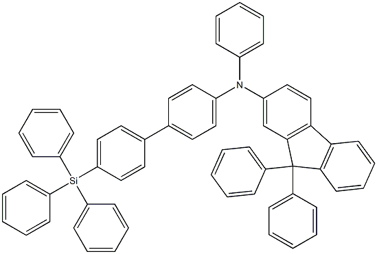 N,9,9-triphenyl-N-(4'-(triphenylsilyl)-[1,1'-biphenyl]-4-yl)-9H-fluoren-2-amine Structure