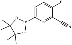 3-fluoro-6-(tetramethyl-1,3,2-dioxaborolan-2-yl)pyridine-2-carbonitrile Structure