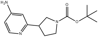 tert-butyl 3-(4-aminopyridin-2-yl)pyrrolidine-1-carboxylate 化学構造式