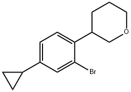 3-(2-bromo-4-cyclopropylphenyl)tetrahydro-2H-pyran 结构式