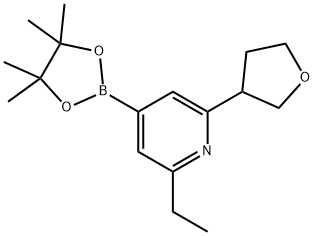 2-ethyl-6-(tetrahydrofuran-3-yl)-4-(4,4,5,5-tetramethyl-1,3,2-dioxaborolan-2-yl)pyridine,2222995-88-0,结构式