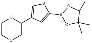 2-(4-(1,4-dioxan-2-yl)thiophen-2-yl)-4,4,5,5-tetramethyl-1,3,2-dioxaborolane, 2222997-27-3, 结构式