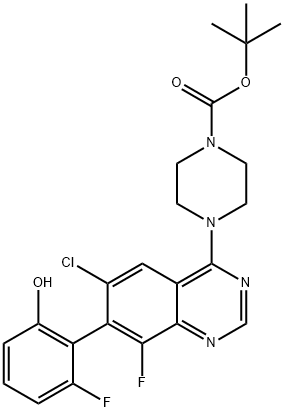 tert-butyl 4-(6-chloro-8-fluoro-7-(2-fluoro-6-hydroxyphenyl)quinazolin-4-yl)piperazine-1-carboxylate Structure