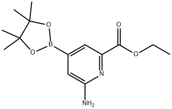 2-AMINO-6-(ETHOXYCARBONYL)PYRIDINE-4-BORONIC ACID PINACOL ESTER, 2223028-97-3, 结构式