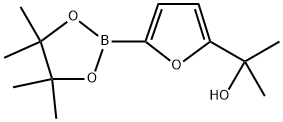 5-(1-Hydroxy-1-methylethyl)furan-2-boronic acid pinacol ester 化学構造式