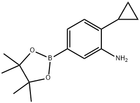 2-环丙基-5-(4,4,5,5-四甲基-1,3,2-二氧硼杂环戊烷-2-基)苯胺, 2223030-90-6, 结构式