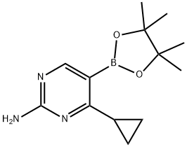 2-Amino-4-(cyclopropyl)pyrimidine-5-boronic acid pinacol ester Struktur