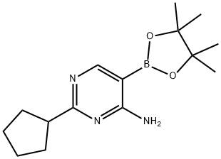 4-Amino-2-(cyclopentyl)pyrimidine-5-boronic acid pinacol ester Struktur