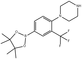 3-Trifluoromethyl-4-(piperazin-1-yl)phenylboronic acid pinacol ester, 2223034-01-1, 结构式