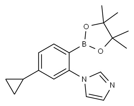 4-Cyclopropyl-2-(1H-imidazol-1-yl)phenylboronic acid pinacol ester, 2223035-04-7, 结构式