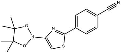 2-(4-Cyanophenyl)thiazole-4-boronic acid pinacol ester Struktur