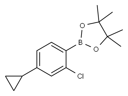 2-(2-クロロ-4-シクロプロピルフェニル)-4,4,5,5-テトラメチル-1,3,2-ジオキサボロラン 化学構造式