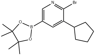 6-Bromo-5-(cyclopentyl)pyridine-3-boronic acid pinacol ester Struktur