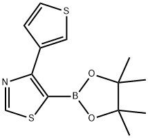 4-(3-Thienyl)thiazole-5-boronic acid pinacol ester,2223039-38-9,结构式