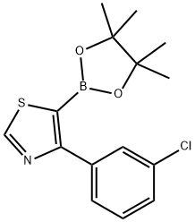 4-(3-Chlorophenyl)thiazole-5-boronic acid pinacol ester 结构式