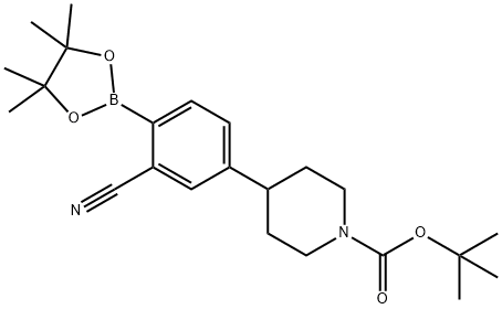 tert-butyl 4-(3-cyano-4-(4,4,5,5-tetramethyl-1,3,2-dioxaborolan-2-yl)phenyl)piperidine-1-carboxylate,2223040-96-6,结构式