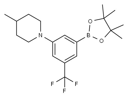 4-methyl-1-(3-(4,4,5,5-tetramethyl-1,3,2-dioxaborolan-2-yl)-5-(trifluoromethyl)phenyl)piperidine Structure