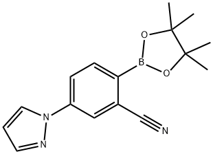 2-Cyano-4-(1H-pyrazol-1-yl)phenylboronic acid pinacol ester 化学構造式