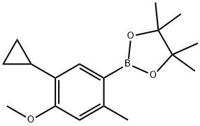 2-Methyl-4-methoxy-5-cyclopropylphenylboronic acid pinacol ester Structure