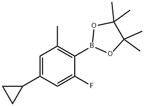 2-Fluoro-6-methyl-4-cyclopropylphenylboronic acid pinacol ester, 2223043-60-3, 结构式