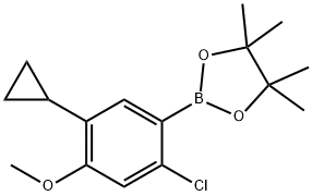 2-Chloro-4-methoxy-5-cyclopropylphenylboronic acid pinacol ester Structure