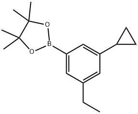 3-(Cyclopropyl)-5-ethylphenylboronic acid pinacol ester 结构式
