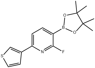 2-Fluoro-6-(3-thienyl)pyridine-3-boronic acid pinacol ester,2223050-20-0,结构式
