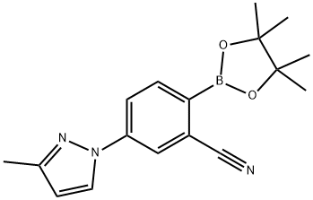 2-Cyano-4-(3-methyl-1H-pyrazol-1-yl)phenylboronic acid pinacol ester Struktur