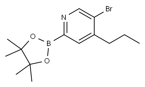 5-Bromo-4-(n-propyl)pyridine-2-boronic acid pinacol ester Structure